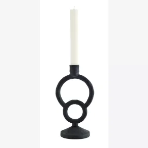 Madam Stoltz Aluminium Lysestage, Sort