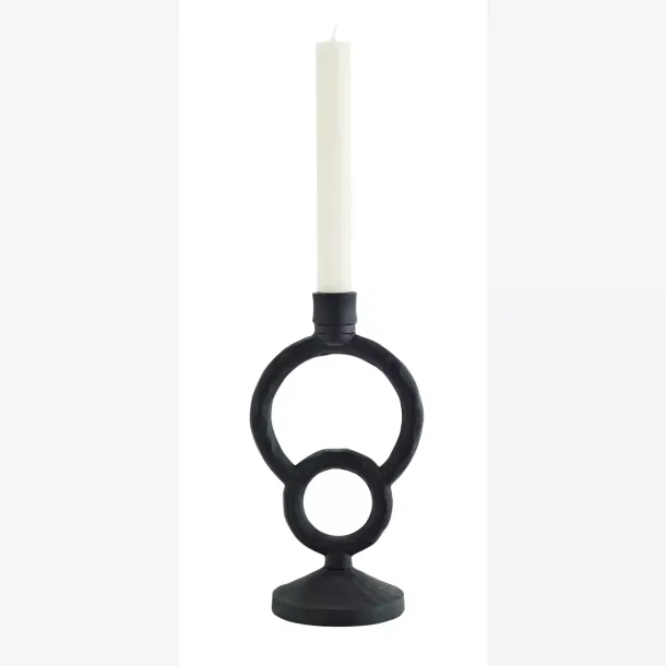 Madam Stoltz Aluminium Lysestage, Sort