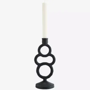 Madam Stoltz Aluminium Lysestage, Sort