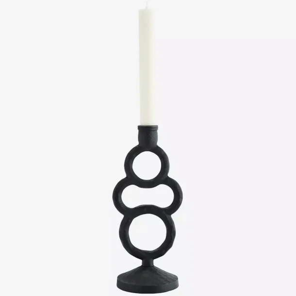 Madam Stoltz Aluminium Lysestage, Sort