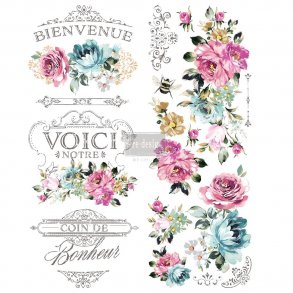 Vintage Paint Redesign decor transfers fuchsia sunset 55,88 x 76,20 cm