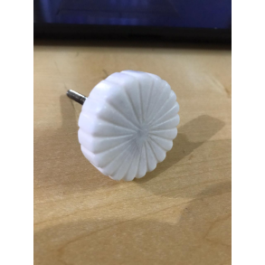 La Finesse Rund Marmor Knop, Hvid