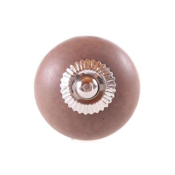 La Finesse Ensfarvet Rund Knop, Brun