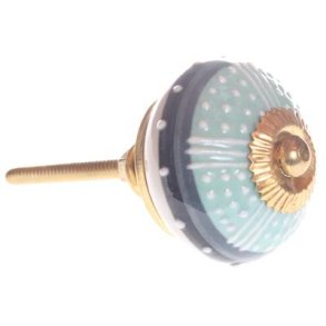 La Finesse Hvid Knop Med Flerfarvet M�nster