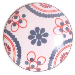 La Finesse Keramik Knop, Rd/Bl Mnster