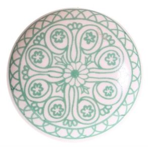 La Finesse Hvid knop Med Grnt Mnster