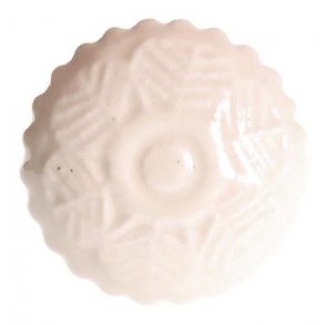 La Finesse Rund Keramik Blomst Knop, Hvid/Creme