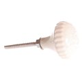 La Finesse Rund Keramik Blomst Knop, Hvid/Creme