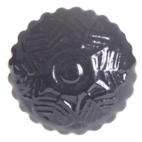 La Finesse Rund Keramik Blomst Knop, Sort 