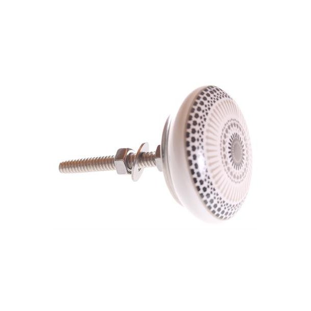 La Finesse Keramik Knop, Hvid/Lysegr