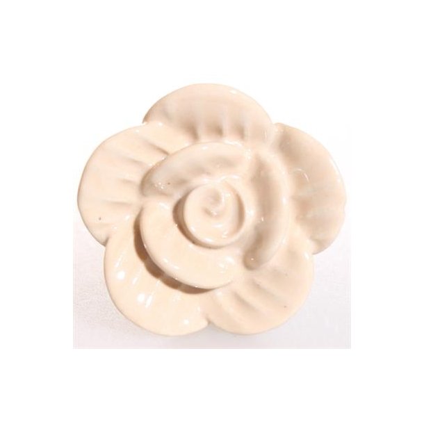 La Finesse Keramik Knop, Creme Blomst