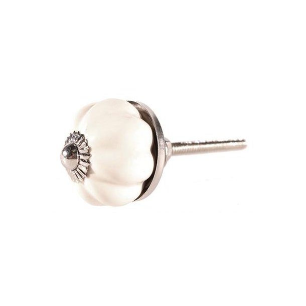 La Finesse Keramik Knop, R�hvid Blomst