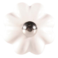 La Finesse Lille Keramik Knop, Hvid Blomst