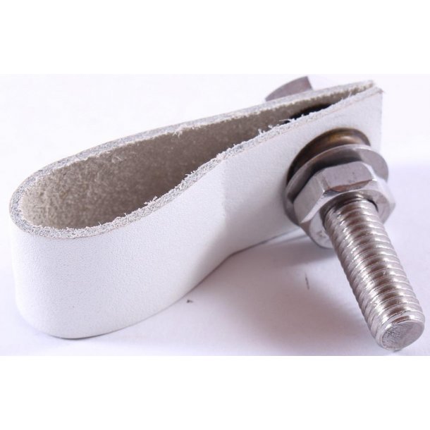 La Finesse Flad Knop L�der, Hvid