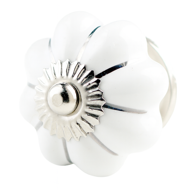 La Finesse Hvid Knop Med S�lv Striber