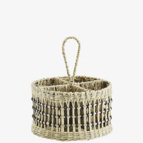 Madam Stoltz Rund Kurv med 4 rum og hank