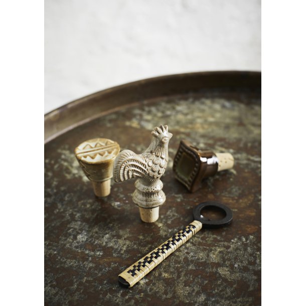 Madam Stoltz Hndmalet Flaskeprop, Beige