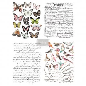 Vintage Paint Redesign decor transfers parisian butterflies 55,8 x 76,20 cm