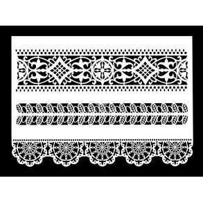 WoodUbend Posh Chalk Stencil Lace Border