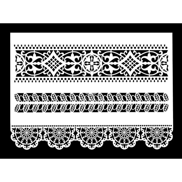 WoodUbend Posh Chalk Stencil Lace Border