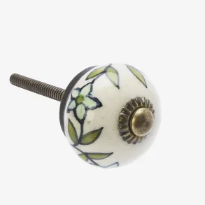 Madam Stoltz Hndmalet Greb, Antique Hvid og Grn