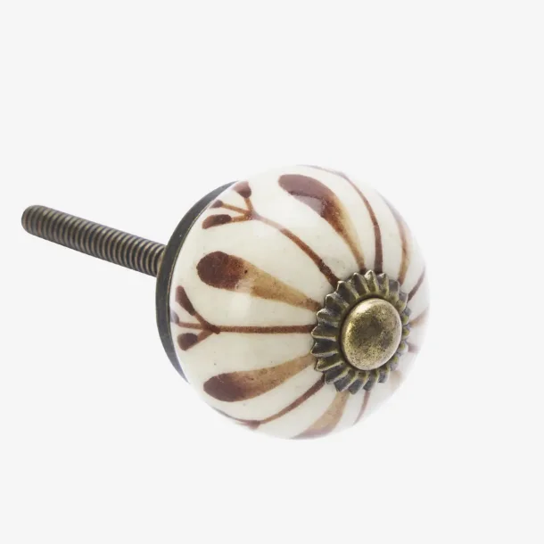 Madam Stoltz H�ndmalet Greb, Antique Hvid og Brun