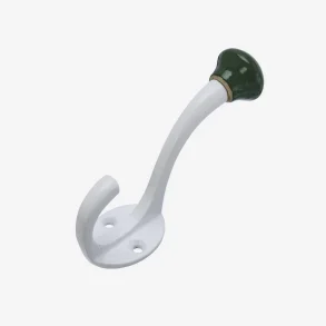  Madam Stoltz Dobbelt Hvid Jern Knage Med Grn Porcelns Knop