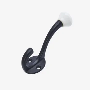 Madam Stoltz Dobbelt Sort Jern Knage Med Hvid Porcelns Knop