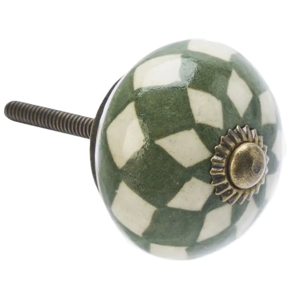 Madam Stoltz H�ndmalet Greb, Gr�n og Hvid