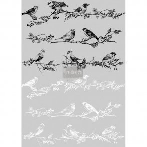 Vintage Paint Redesign decor transfers birds berries  60,96x86,36 cm.